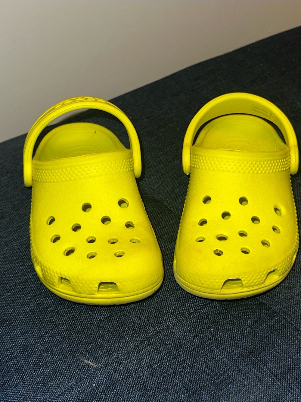 CROCS Kids Neon Yellow Classic Clog Sandals